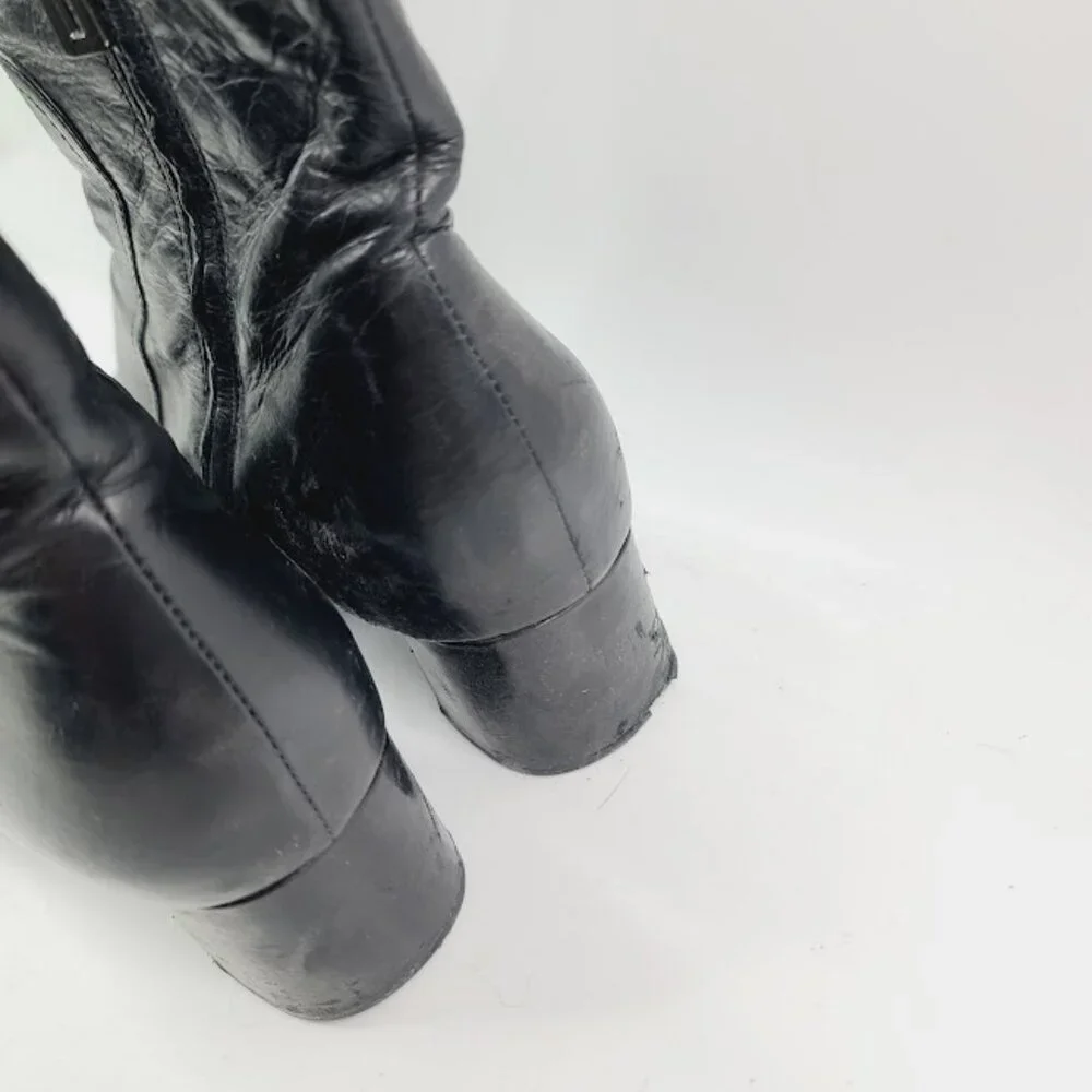 Prada Black Leather Ankle Boots